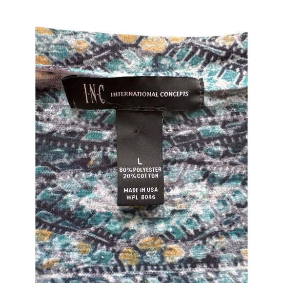 INC international Y2k Fairy grunge long sleeves V-neck all over printed tissue T - Picture 5 of 7